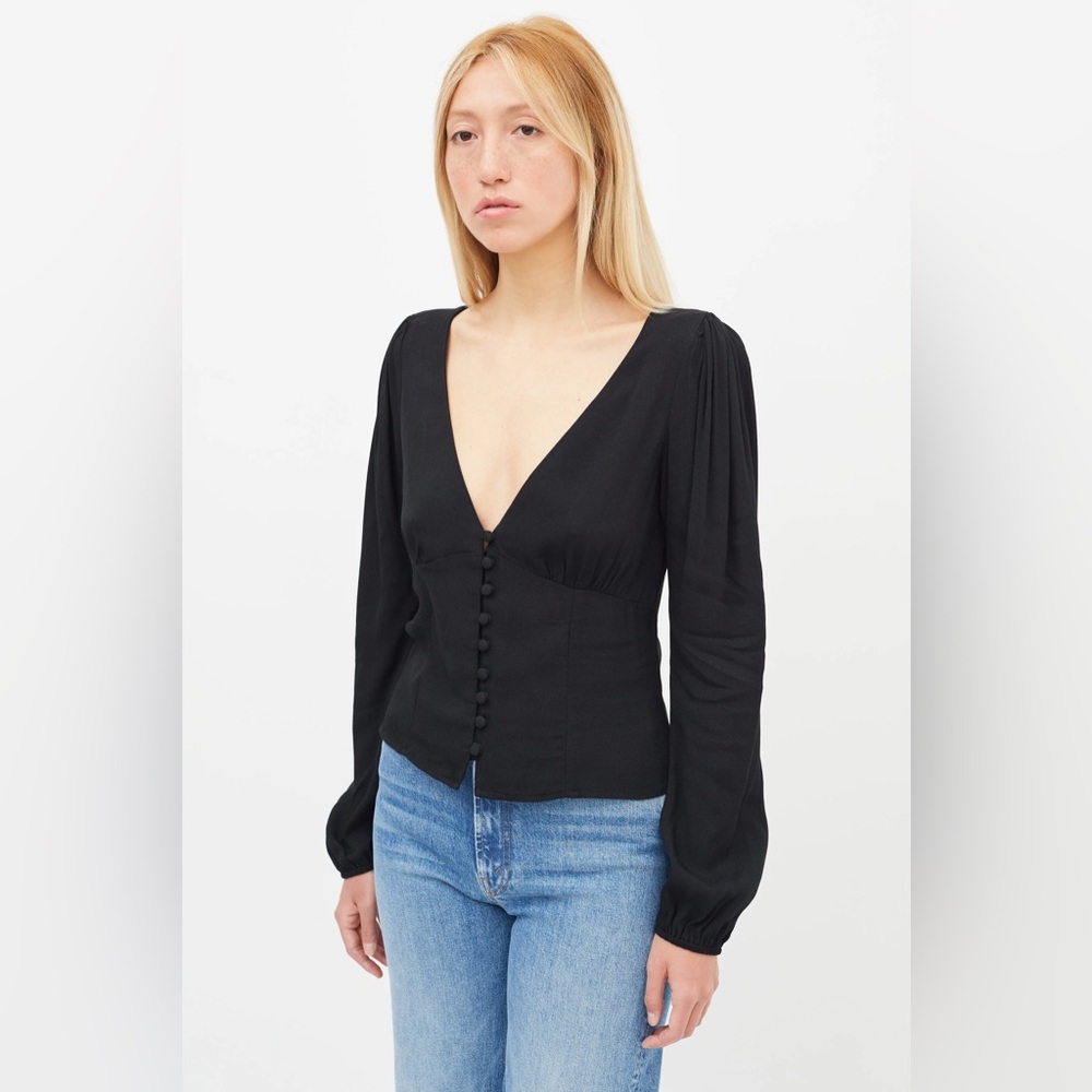 REFORMATION NELL TOP BLACK
